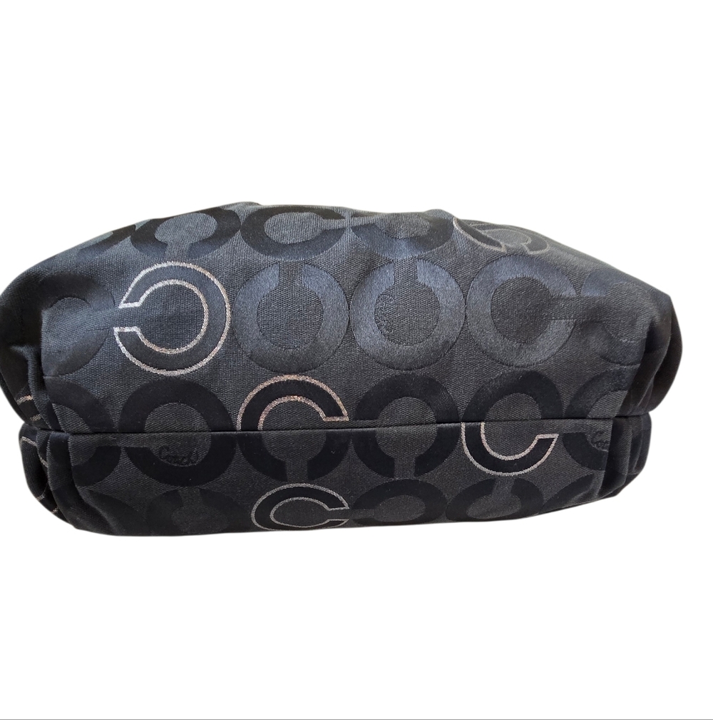COACH 2010 Poppy Op Art Glam Black & Silver Tote Bag - Picture 10 of 16
